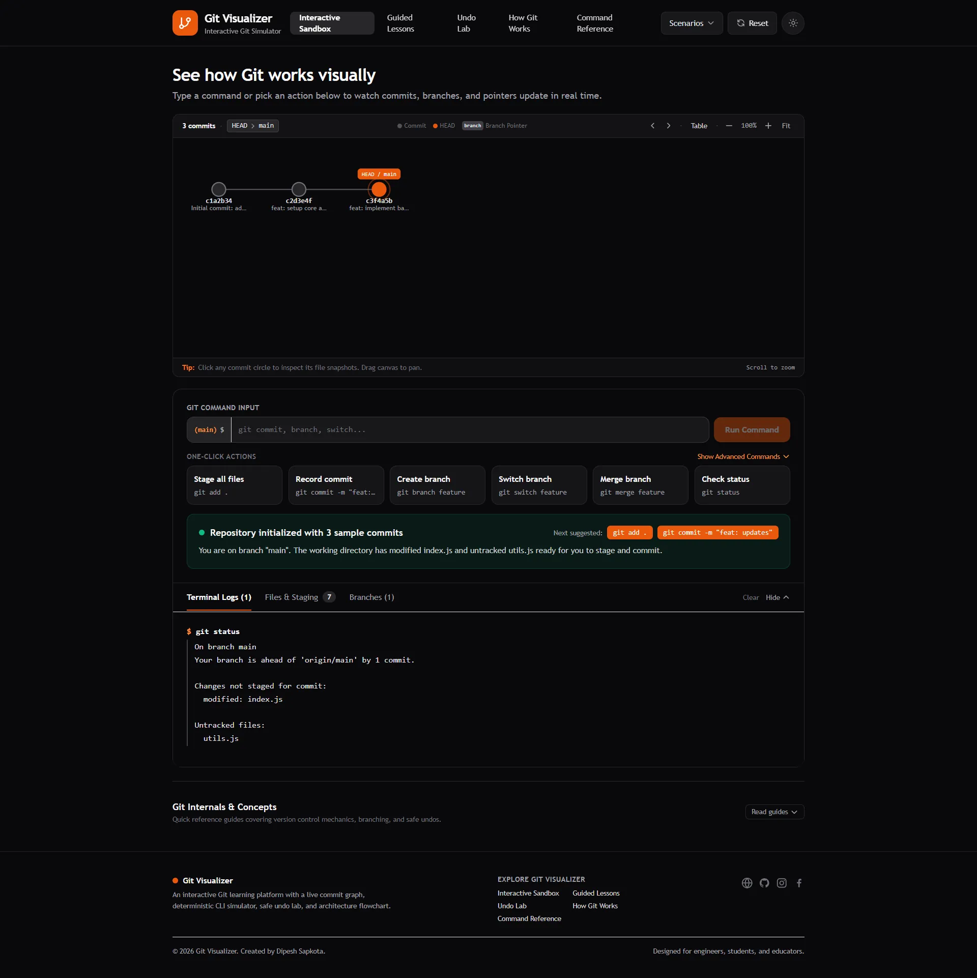 Git Visualizer project preview